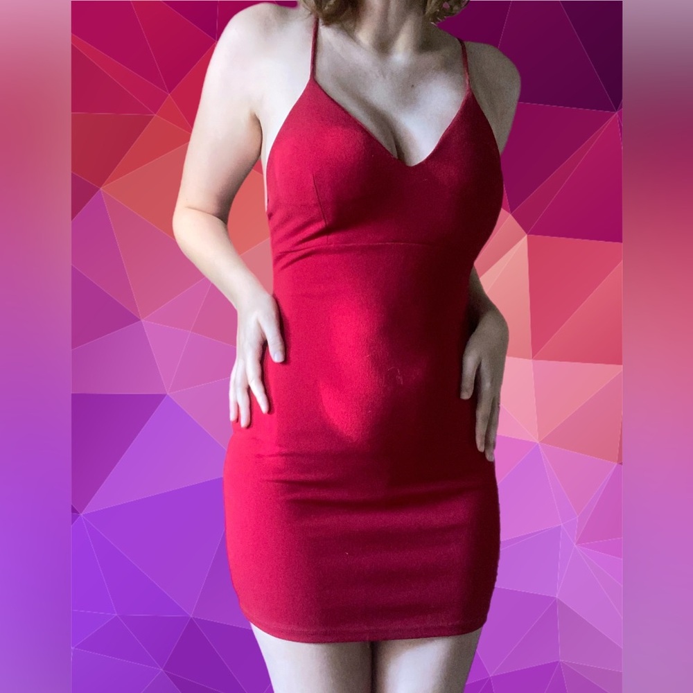 Lovely day red bodycon dress